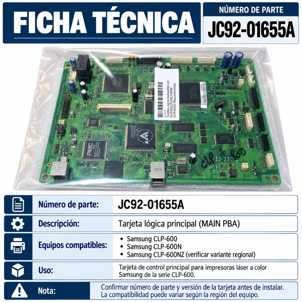 Ficha técnica PCB Samsung CLP-600.webp