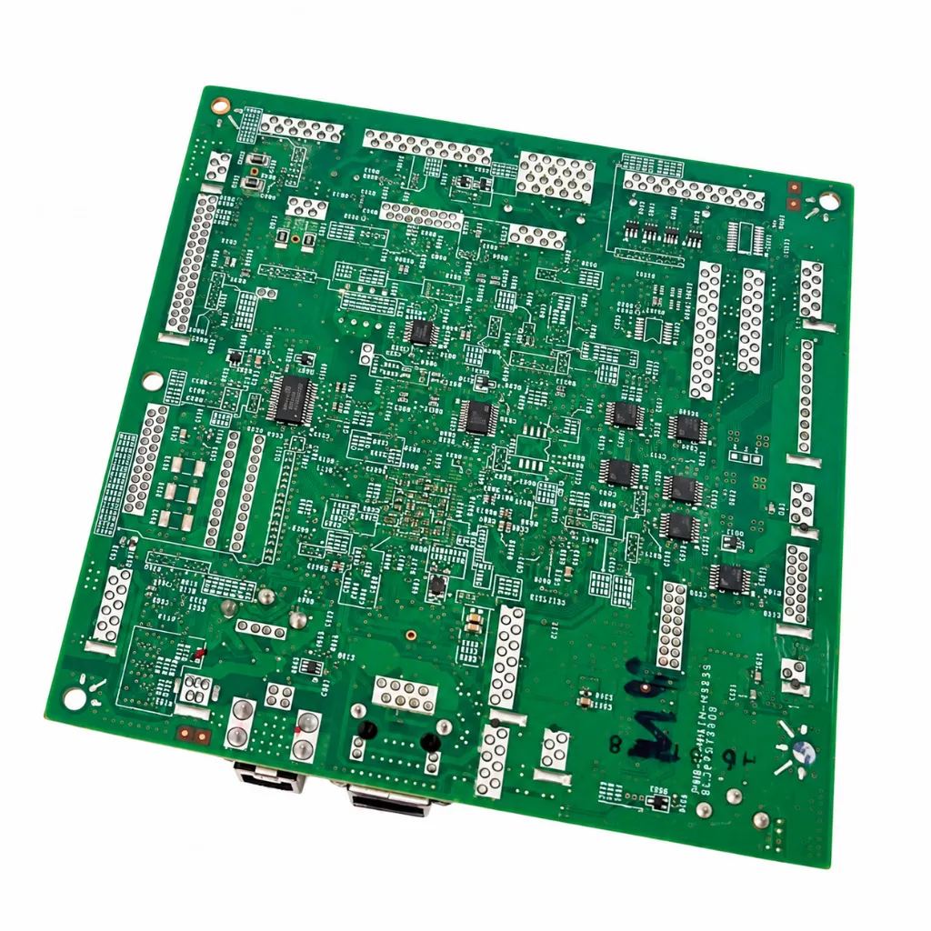 Placa de circuito impreso verde დეტallada.webp