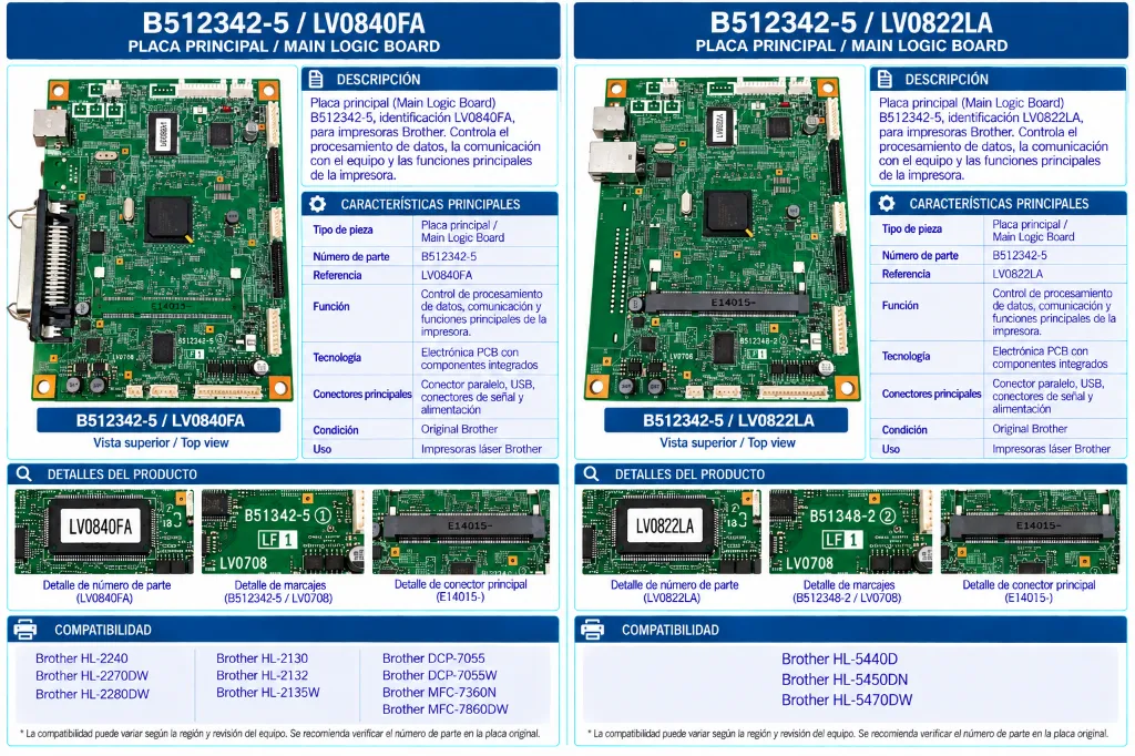 Comparativa técnica de placas Brother.webp