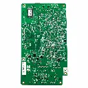 Placa de circuito verde detallada.webp