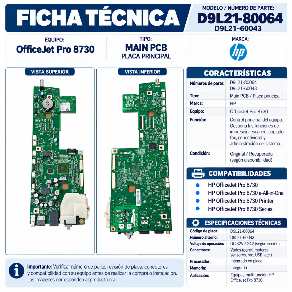 Ficha técnica de placa principal HP D9L21.webp