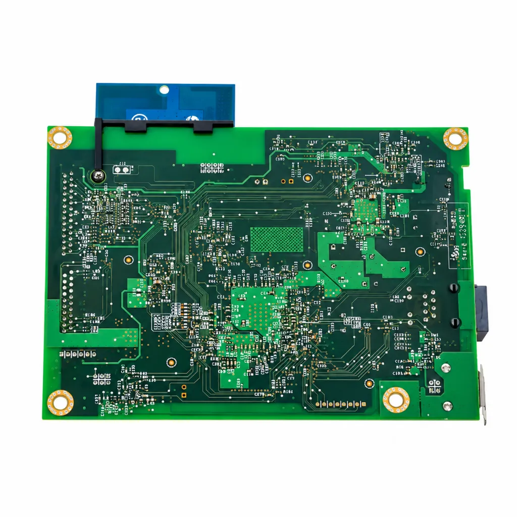 Placa de circuito verde sobre fondo blanco (1).webp