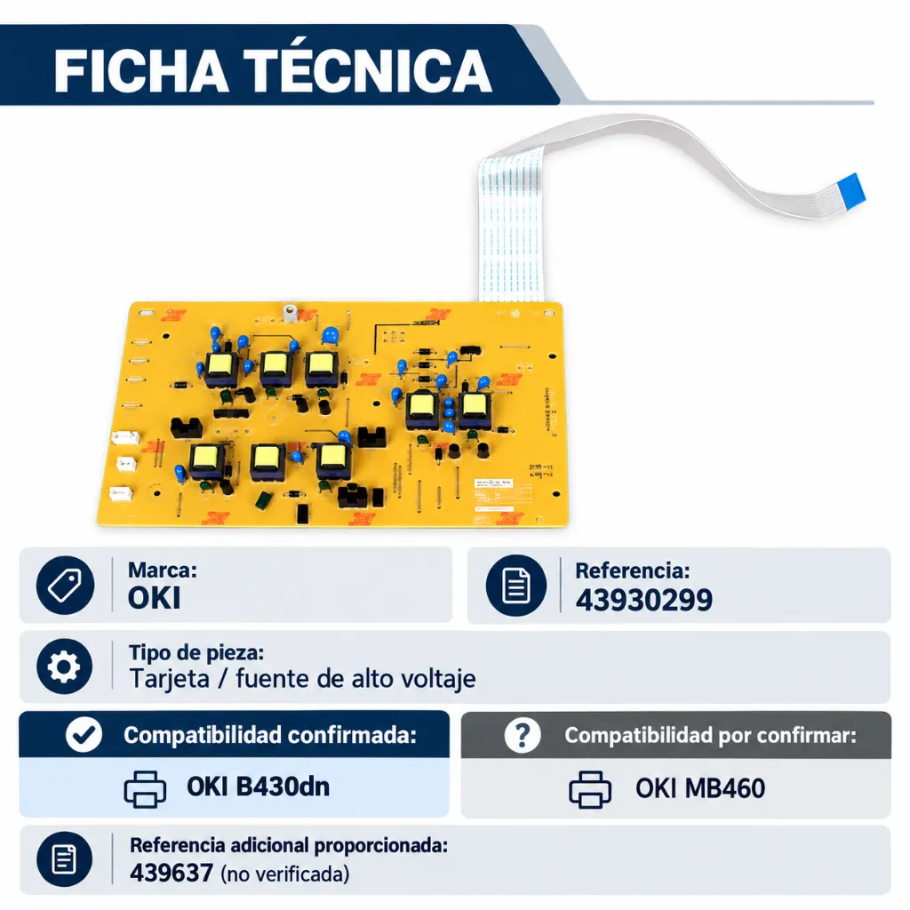 Ficha técnica de placa OKI B430dn.webp