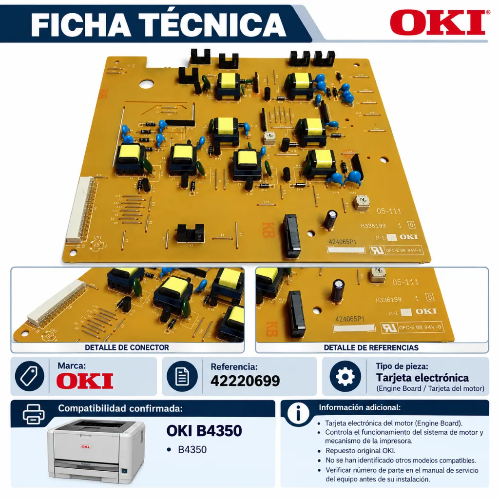 Ficha técnica de tarjeta electrónica OKI.webp