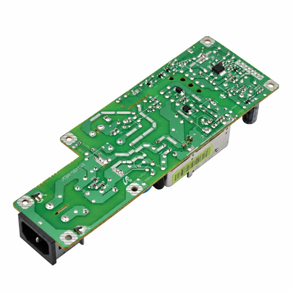 Placa de circuito impreso en perspectiva.webp