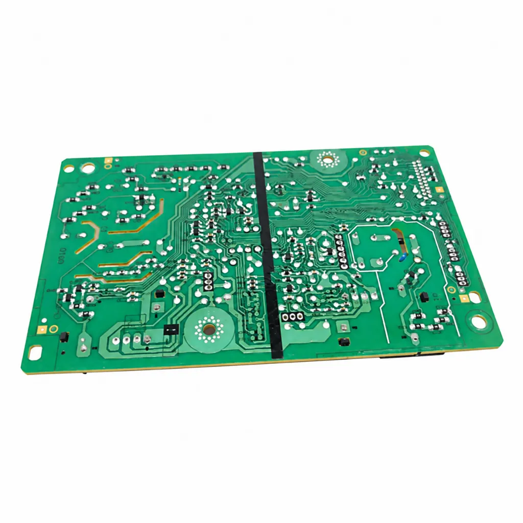 PCB verde con trazas plateadas.webp