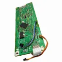Placa de circuito verde en perspectiva.webp