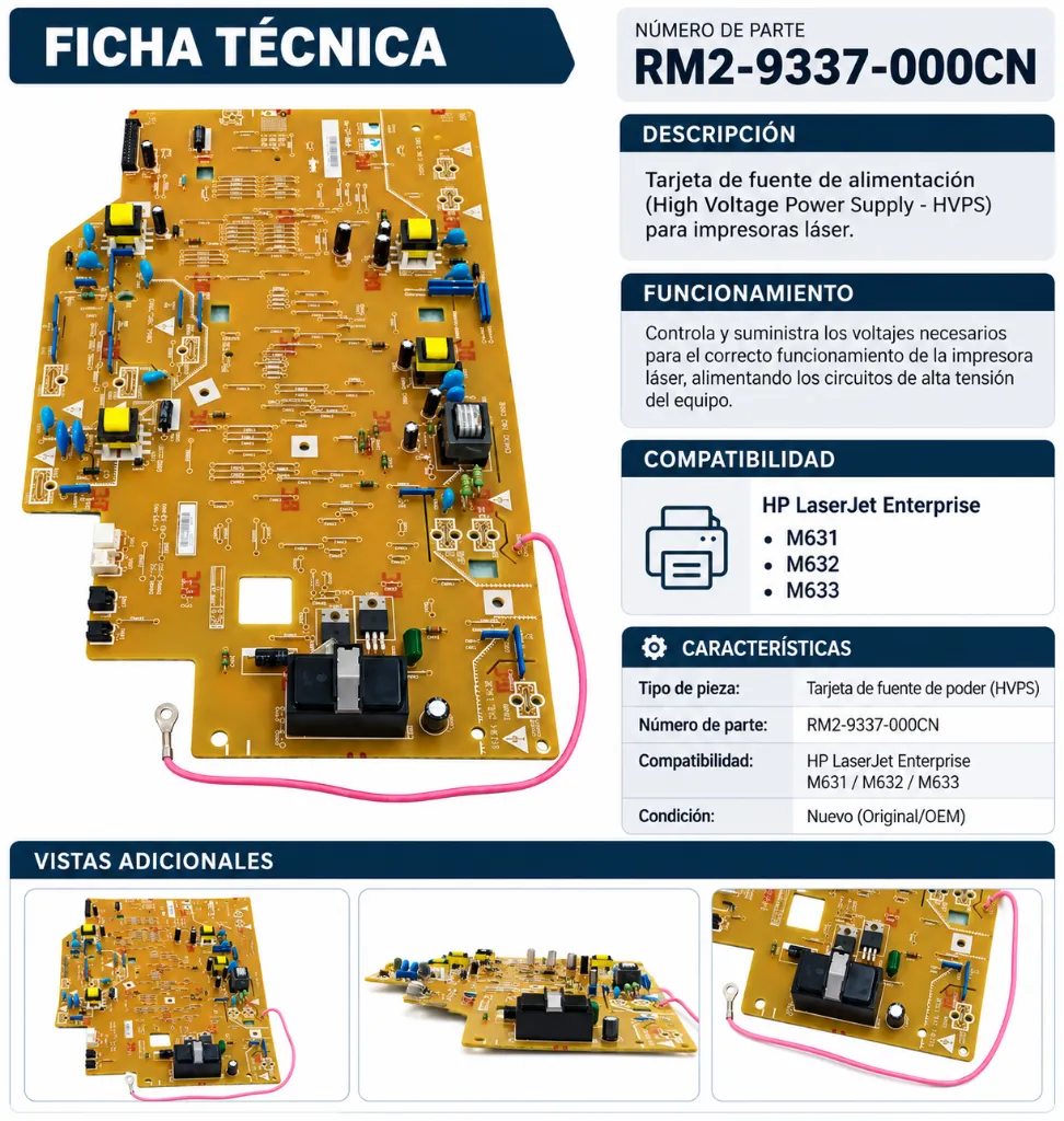 Ficha técnica de tarjeta HVPS RM2-9337-000CN.webp