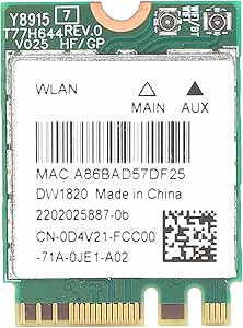 Tarjeta Inalámbrica Wi-fi, Red de Banda Dual 2.4G / 5G 802.11A / B/G/N/AC DW1820, Accesorios de Computadora