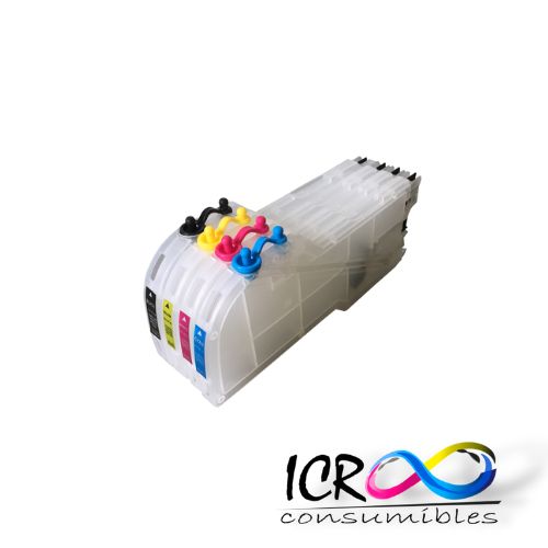 Jgo Cartuchos Rellenables para Bro Largo S / Chip LC65 LC61 LC38 LC67 LC980 DCP 165C 375CW 385C 585CW 6690CW MFC J220 250C 255CW J265W 290C 295CN 490CW 495CW 5890CN 6490CW 6890CDW 790CW 795CW 990 J125 DCP J141