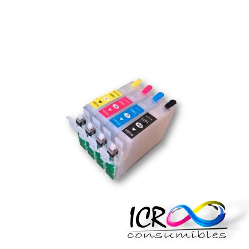 Juego de Cartuchos Rellenables para Eps 2521 252XL T252XL E-252XL 252 XL Epson WorkForce WF-3620 3640 7110 7210 7610 7620 7710 7720