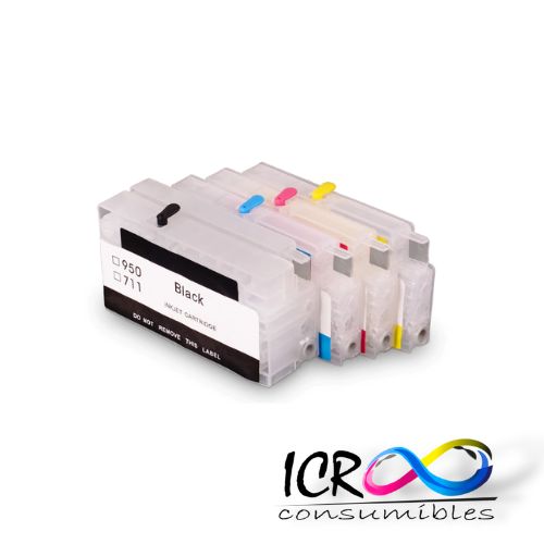 Juego de Cartuchos Rellenables para H 950 950XL 951XL HP950 950 951 Officejet Pro 8600 8610 8615 8620 8630 8625 8660