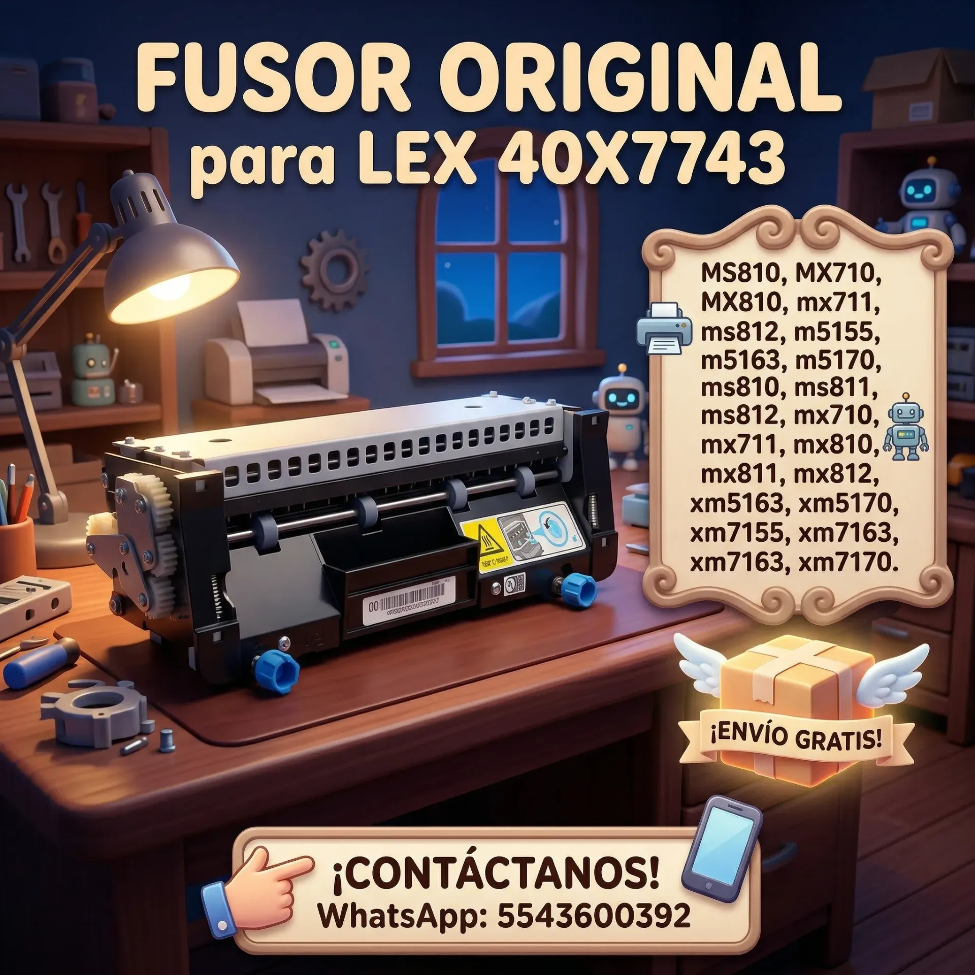 Fusor Original para Lex 40X7743 MS810 MX710 MX810 mx711 ms812 m5155 m5163 m5170 ms810 ms811 ms812 mx710 mx711 mx810 mx811 mx812 xm5163 xm5170 xm7155 xm7163 xm7170 Dell B5460 B5465 S5830
