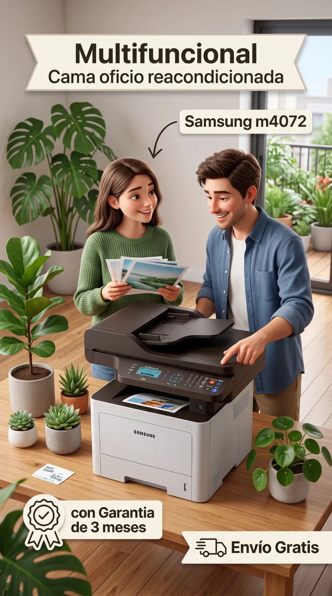 Multifuncional Reacondicionada Samsung ProXpress M4072 Duplex Ethernet Cama Oficio Envio Gratis