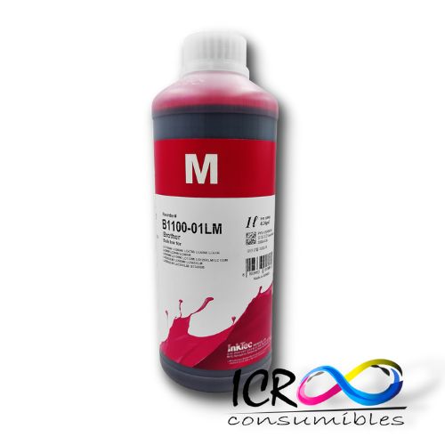 Litro de Tinta Base Agua Mg para Bro Inktec B1100-01LM LC1100M LC980M LC67M LC65M LC38M LC39M LC985M LC103M LC107M LC123M LC127XLM LC133M LC137XLM LC563M LC567XLM LC529XLM LC539XLM