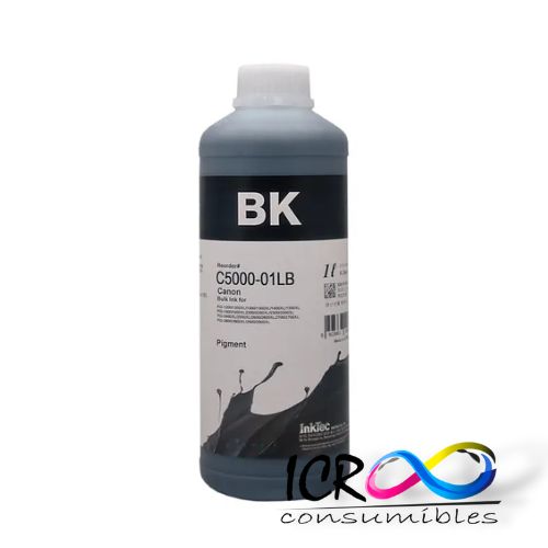 Litro de Tinta Pigmentada Bk para Can Inktec C5000-01LB PGI-250PGBK 250XLPGBK PGI-450PGBK 450XLPGBK 455XLPGBK PGI550PGBK 550XKPGBK 650XLPGBK 850XLPGBK 855XLPGBK 750XLPGBK