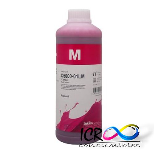 Litro de Tinta Pigmentada Mg para Can Inktec C5000-01LM PGI-1200 1200XL 1300 1300XL 1400XL 1500XL PGO-1600 1600XL 2200 2200XL 2300 2300XL PGI-2400XL 2500XL 2600 2600XL 2700 2700XL PGO-2800 2800XL 2900 2900XL