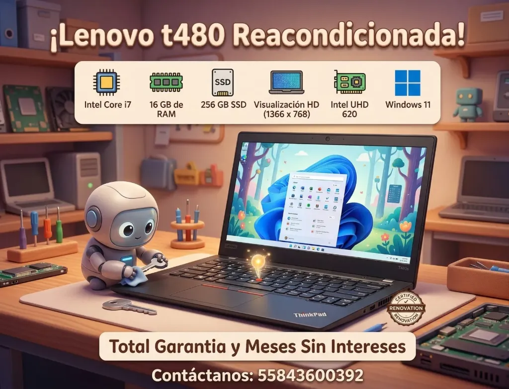 Laptop Lenovo T480 reacod corei7 SSD 240 Gb 8 Gb Ram