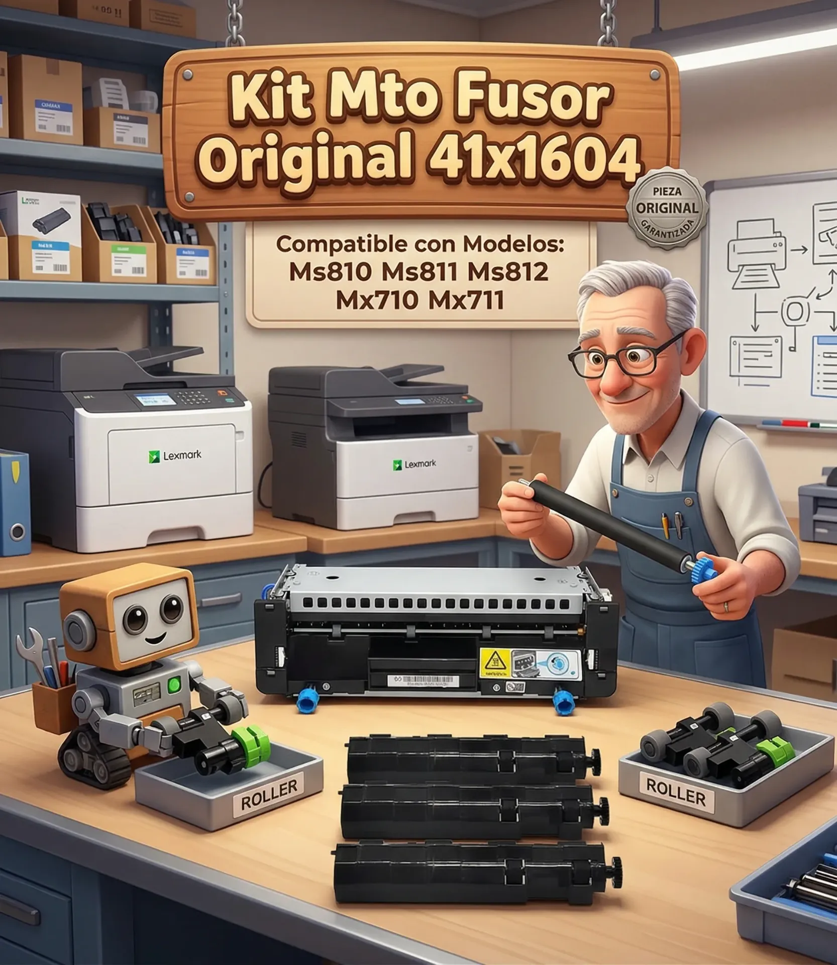 Kit de Mto fusor Lex 41x1604 MS810 MS811 MS812 MX710 MX711 MX811 MX812 XM5163 XM5170 XM7155 XM7163 XM7177 M5163 M5170