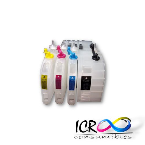 Jgo Cartucho Rellenable para Bro J100 J105 DCP-J100 DCP-J105 MFC-J200 J100 J105 J200 LC569 539 529 139 129 119 109