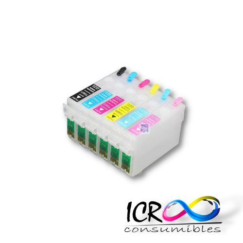 Jgo Cartucho Rellenable para Eps T50 T59 TX650 TX659 TX700 TX710 TX800 R390 R270 R290 R295 82N T0821n