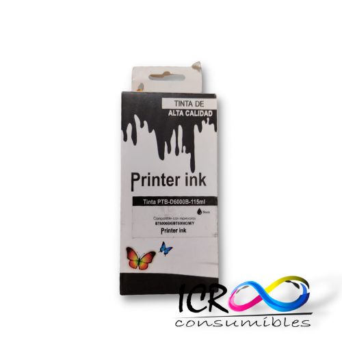 Cartucho de Tinta Gen Bk para Bro BT6001 BT5001 115ml DCPT300 T310 T500W T510W T700W T710W T900W MFC T910DW T4500DW T6000 115ML