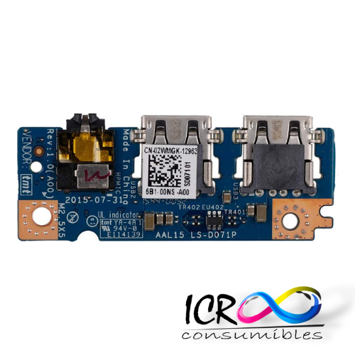 Placa USB para Dell Inspiron 15 5558 5559 3558 5555 5551 PN: 02wmgk-12963