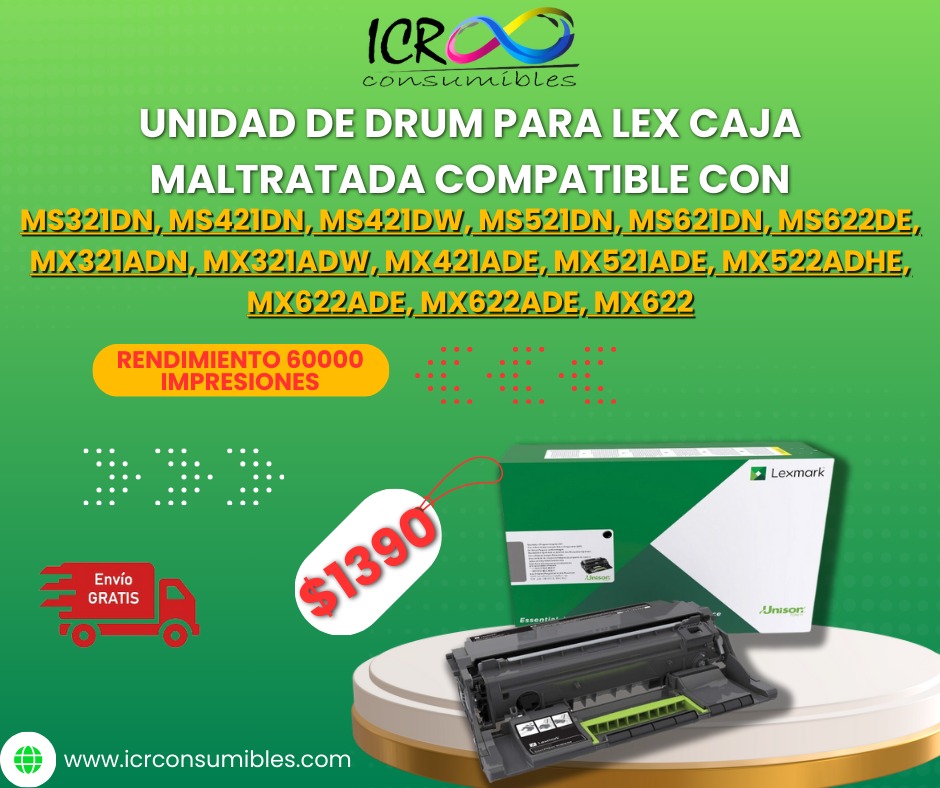 Unidad de drum Lexmark 56F0Z00 MX521 MX622 MX522 MX321 MX421 MS421 MS521 MS621 MS622 MX622 MS321 MS421 MX522 MX622 XM1242 XM1246 56F0Z00 para Lexmark B2338dw B2442dw B2546dn B2650dn MB2338adw MB2442adwe MS321 MS421 MS521 MS621 MS622 MX321