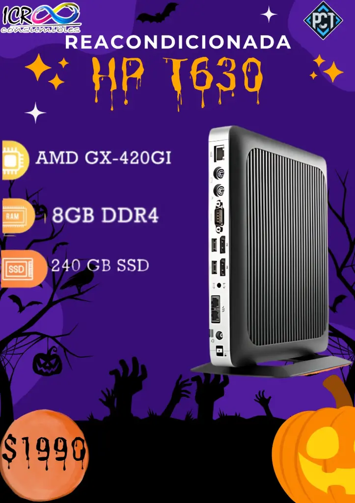 Mini CPU HP T630 SSD 240gb Ram 8 gb DDR4 AMD Radeon Gx-420GI