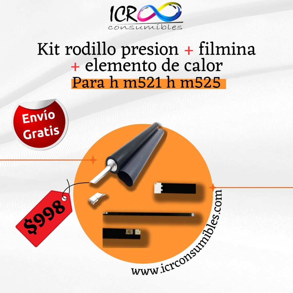 Kit Rodillo de Presion + Filmina + Elemento de Calor para H M521 M525