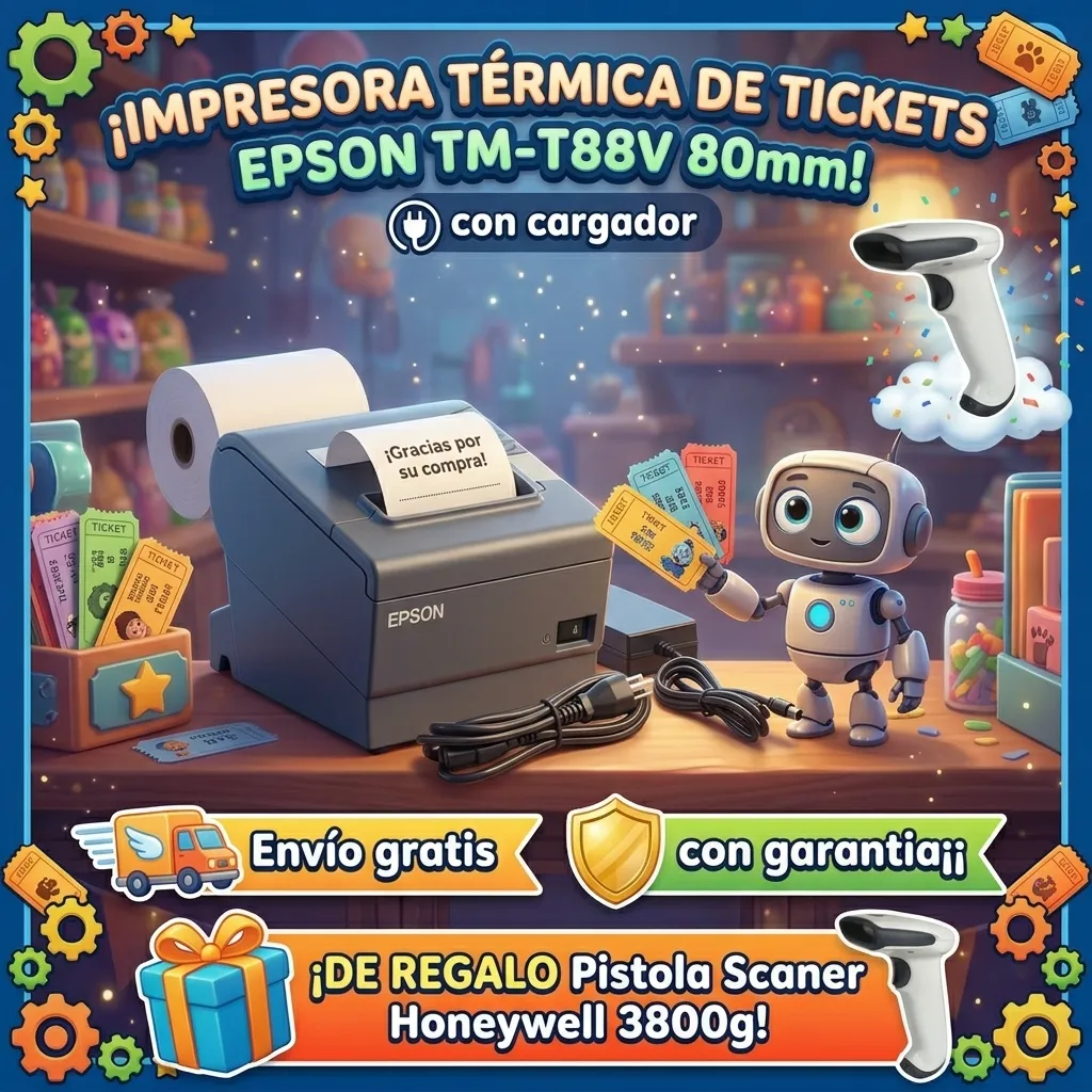 Impresora de tickets epson Tm-T88V con cargador Envio gratis¡¡ de Regalo pistola scanner Honeywell 3800g