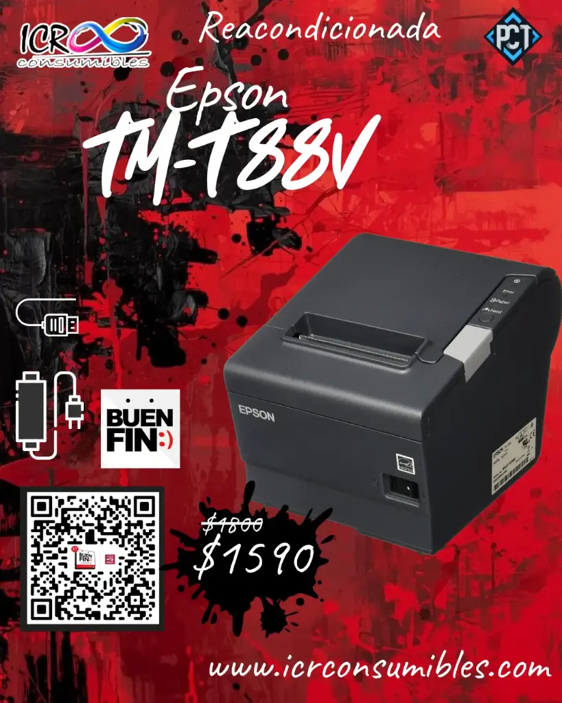 Impresora de tickets epson Tm-T88V con cargador