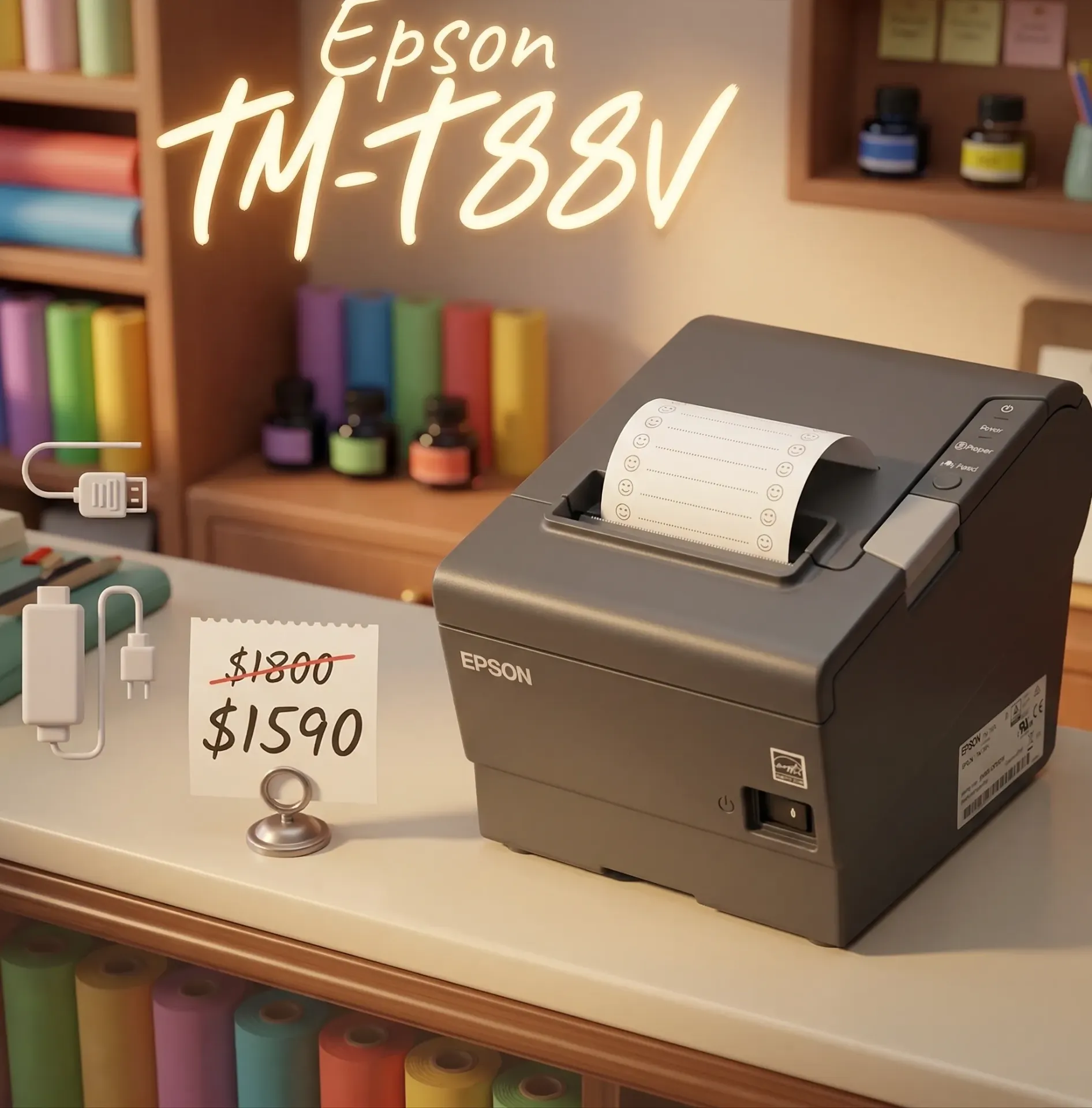Impresora de tickets epson Tm-T88V con cargador