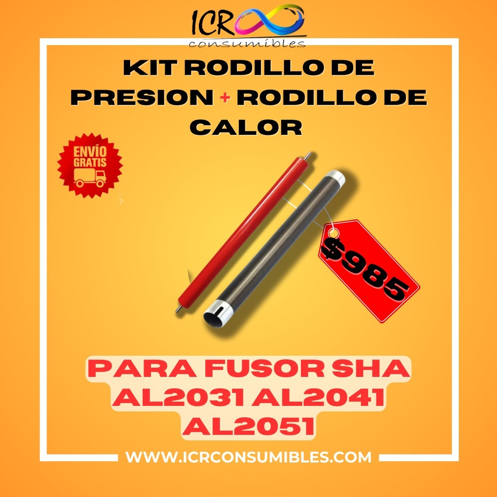Kit Rodillo de Presion + Rodillo de Calor para Sharp AL2031 AL2051 AL2061