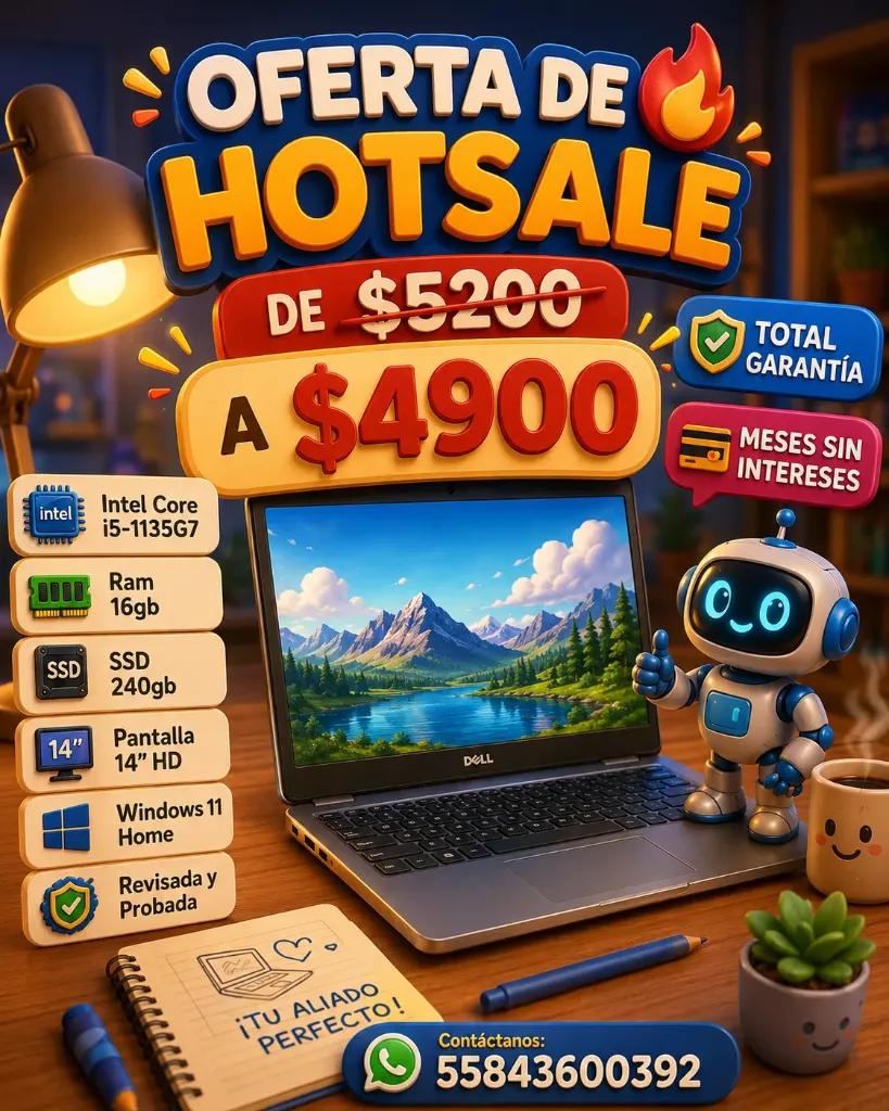 Laptop Vostro Dell 3400 Intel Core i5-1135G7 Reacondicionada SSD 240 GB Ram 16gb 14´´
