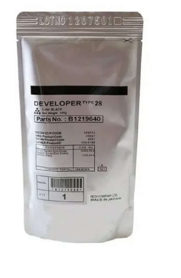 Revelador compatible con Ric Aficio 1515 MP161 MP171, MP201 MP301 2015 2016 2018 2020 3025 3030 Aficio MP1600 2000 2352 2500 2510 2550 2851 2852 3010 3350 3351 3352 B1219640 TYPE 28 tipo 28 1022 1027 2022 2027 3025 3030 1610 1015 1018 1032 2500 2501L 2013 2014 B1219640) Aficio 2015  2016  2018 2018D 2020 2020D 3025 3025P 3025SP 3025SPF 3025SPI 3030 3030P 3030SP 3030SPF 3030SPI MP1600  MP2000 MP2352SP MP2500 MP2510 MP2550 MP2851 MP2852 MP3010 MP3350 MP3351SP MP3352 MP2553 MP3053 MP3353 Gestetner DSM615 DSM616 Gestetner DSM618 DSM618D DSM620 DSM620D DSM721D DSM725 DSM725E DSM730 DSM730E MP2550B MP2550SP MP3350B MP3350SP Lanier LD115 LD116 LD118 LD118D LD120 LD120D LD125 LD230 LD320D LD325 LD330 LD425B LD425SP LD433B LD433SP LD528 LD528C Lanier LD528CSPF LD533 LD533C  LD533CSPF Savin 4015 4018 Savin 4018D 7025 8016 8020 8020D 8025 8025E 8030 Savin 8030E 9021 9021D 9025B Savin 9033B  Savin 9228 Savin 9233
