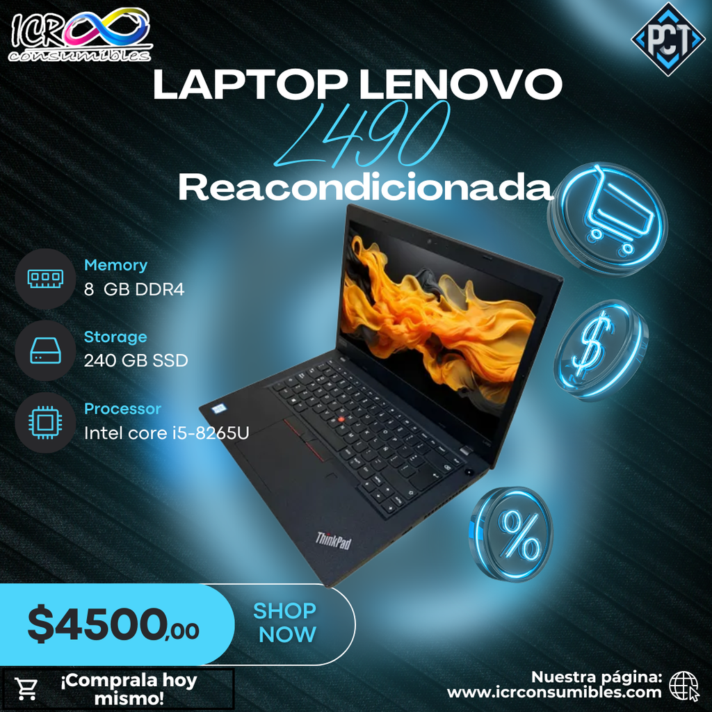 Laptop Lenovo Thinkpad L490 8gb Ram - 240gb Ssd Core I5 8th