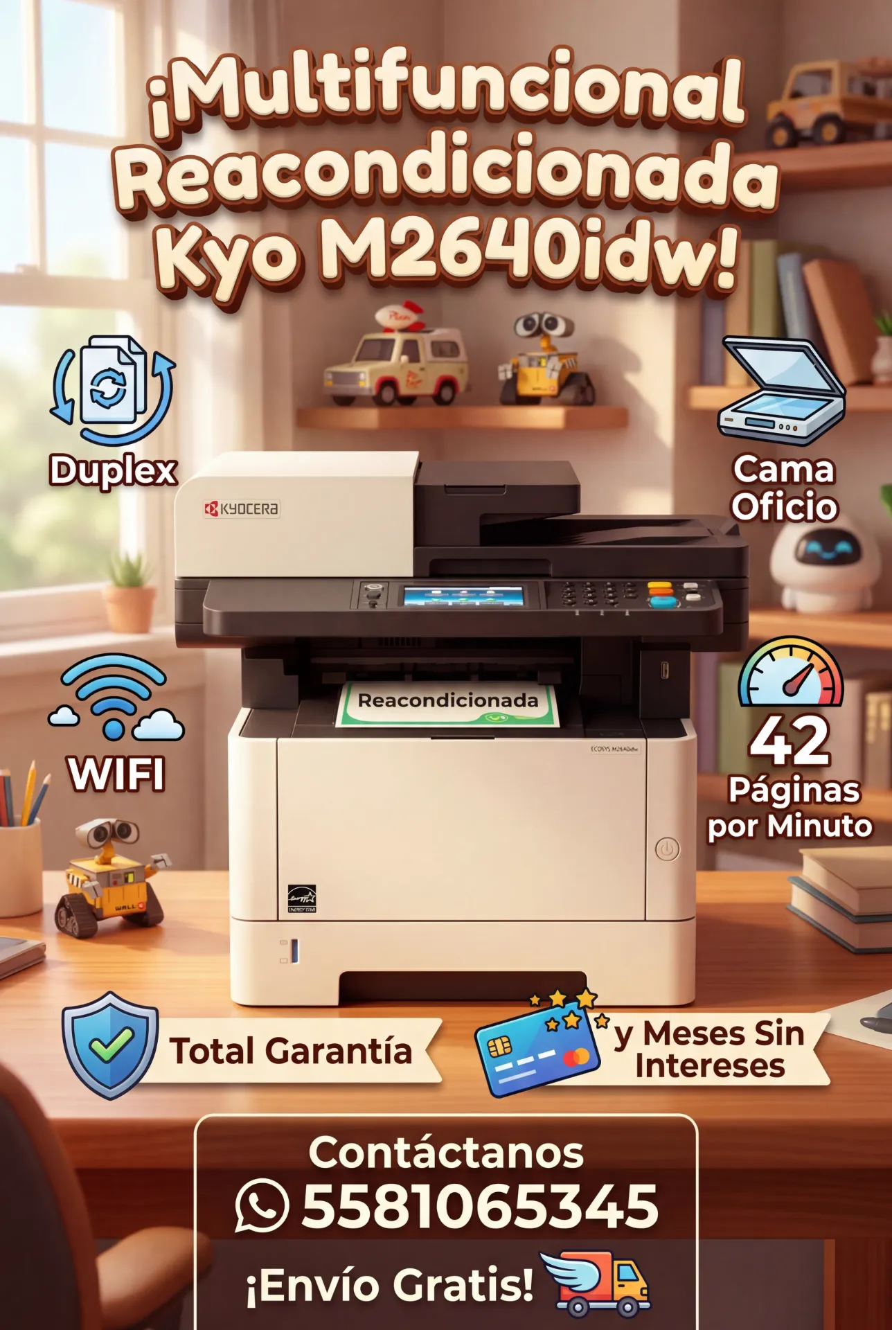 Multifuncional Reacondicionada Kyo M2640idw Oficio 42 paginas por minuto Duplex, wifi Ethernet Envio Gratis