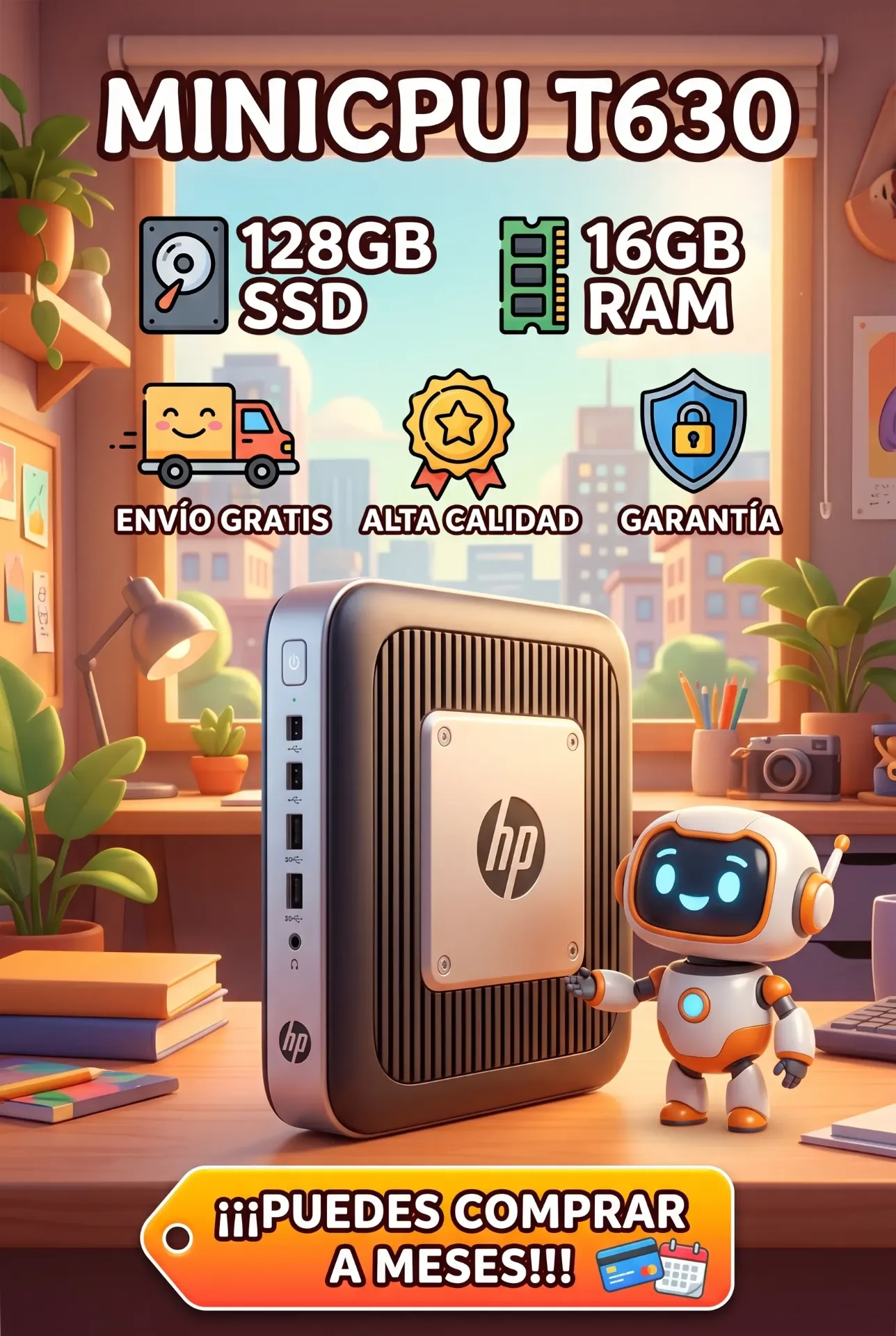 Minicpu reacondicionado T630 ssd 128gb 16gb ram envio gratis alta calidad y garantia puedes comprar a meses¡¡¡