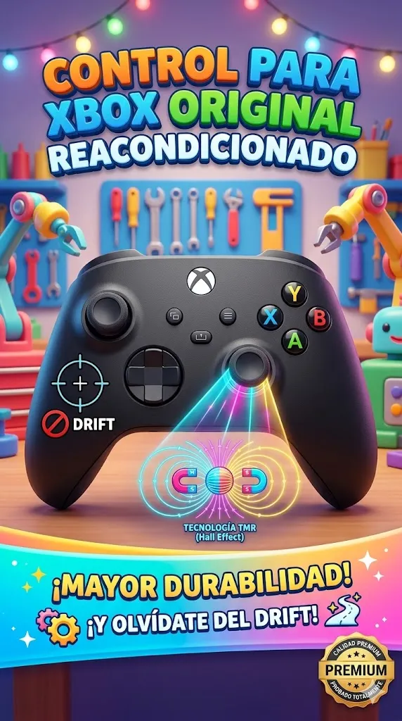 Control para Xbox original reacondicionado con sensor TMR Mayor Durabilidad y olvidate del Drift Envio gratis