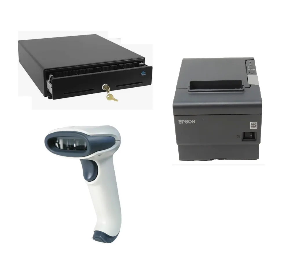 Sistema de tpv incluye Impresora de ticket Epson t88v Cajon de dinero ECLINE Cajon de Dinero CD-100M-II, capacidad de 5 billetes 8 monedas con llaves, pistola scanner Honeywell 3800g Envio Gratis va de regalo 3 rollos de ticket termico