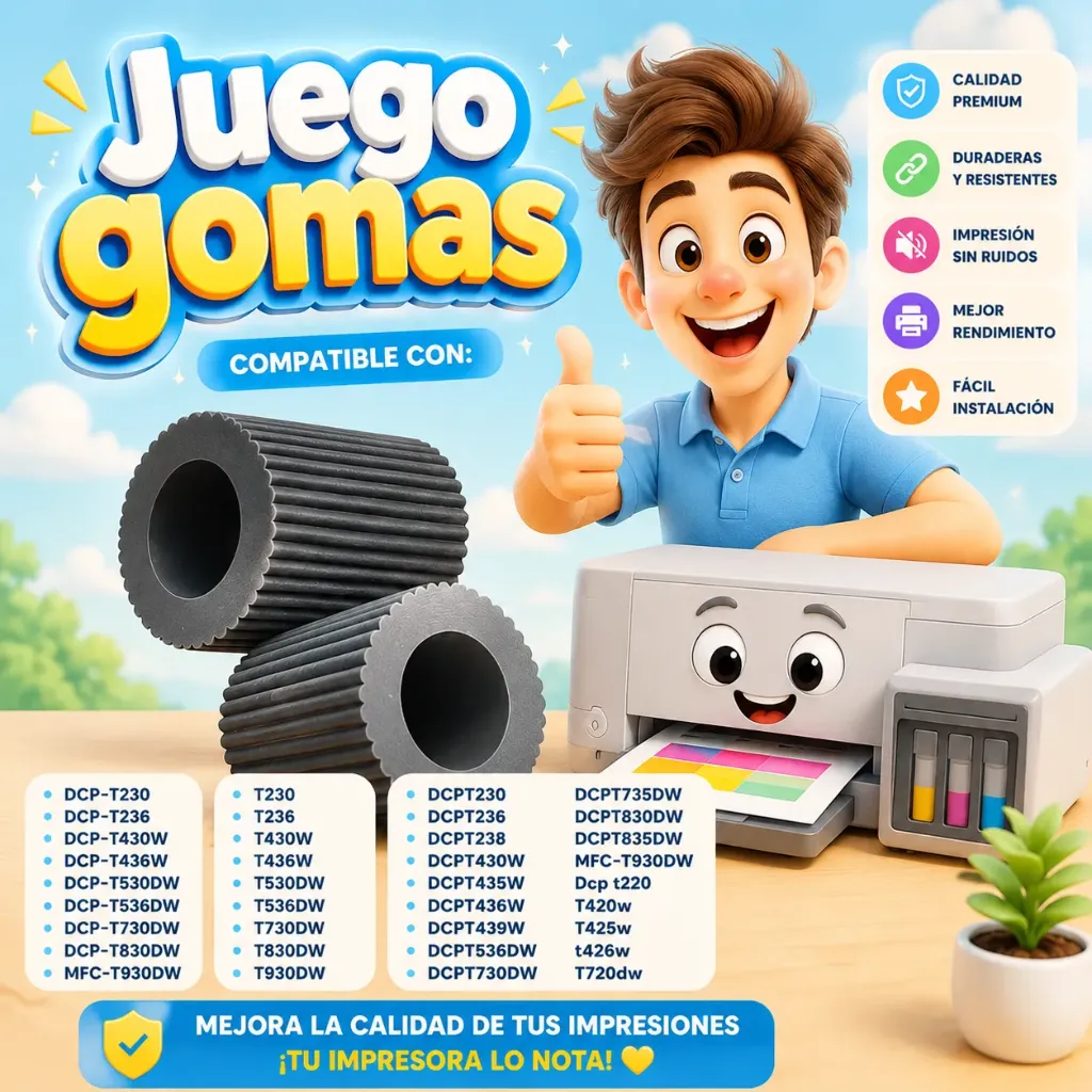 Jgo Gomas para Bro DCP-T230 DCP-T236 DCP-T430W DCP-T436W DCP-T530DW DCP-T536DW DCP-T730DW DCP-T830DW MFC-T930DW T230 T236 T430W T436W T530DW T536DW T730DW T830DW T930DW  DCPT230 DCPT236 DCPT238 DCPT430W DCPT435W DCPT436W DCPT439W DCPT536DW DCPT730DW DCPT735DW DCPT830DW DCPT835DW MFC-T930DW Dcp t220 T420w T425w t426w T720dw t4000dw t4500dw