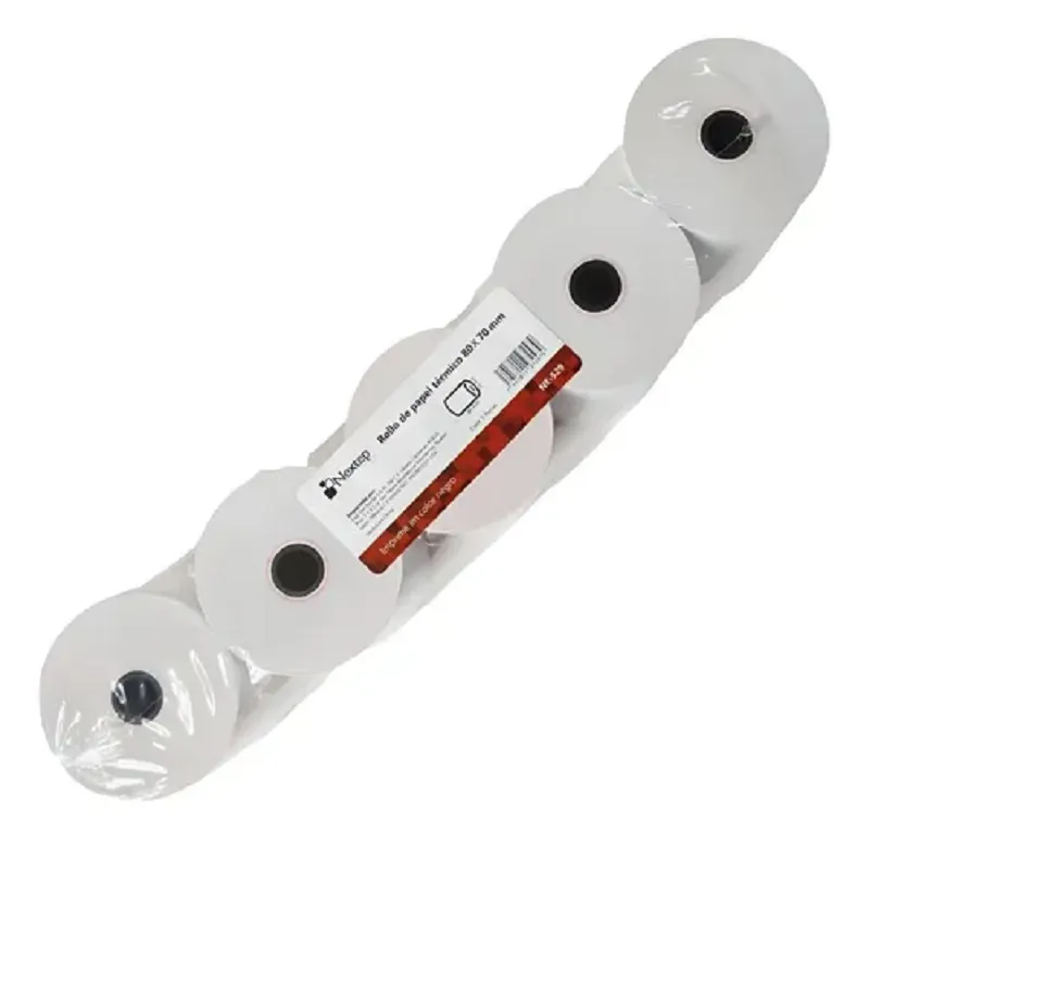 5 Rollos de Papel Nextep Térmico NE-529 80x70 mm gramaje 55 y largo 55m +5% impresión