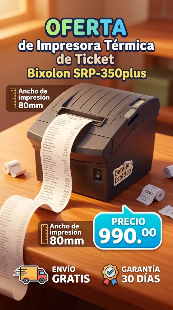Impresora termica de ticket bixolon srp-350plus detalle estetico 80mm precio 990.00 envio gratis, garantia 30 dias