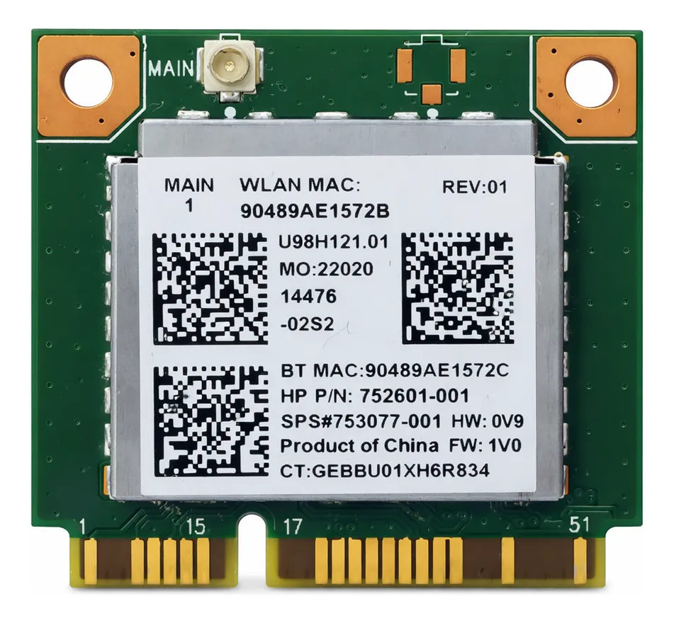 Placa De Red Hp Rtl8723be Hp 240 G3, 245 G3, 245 G4  HP Pavilion 14-V, HP 14-R, HP 15-R • HP Beats Special Edition 15-P030nr / 15-P071nr • HP 11-d010wm