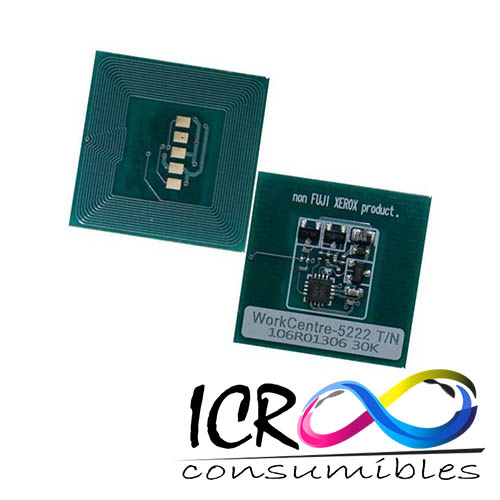 Chip Toner Bk para Xer 106R01306 WC 5222 5225 5230 30K