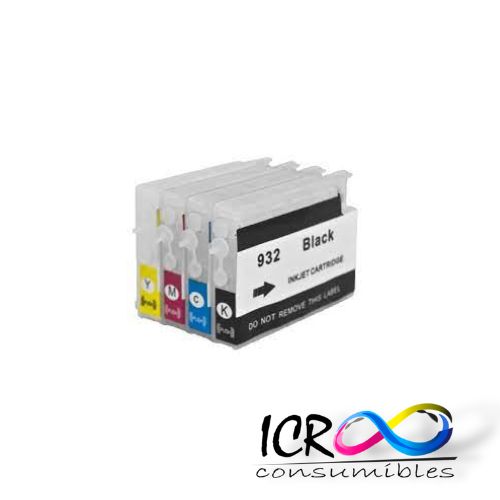 [CARRELL] Jgo Cartuchos Rellenables para H 932 933 932XL 933XL 7110 6100 6600 7510 7512 7612 7610 7612