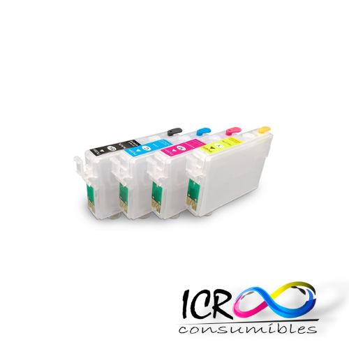 [CARRELL] Jgo Cartuchos Rellenables para Eps 1321 t22 T1321 T1332 T1333 T1334 T22 TX420W TX120 TX130 N11 NX420 NX125 NX130