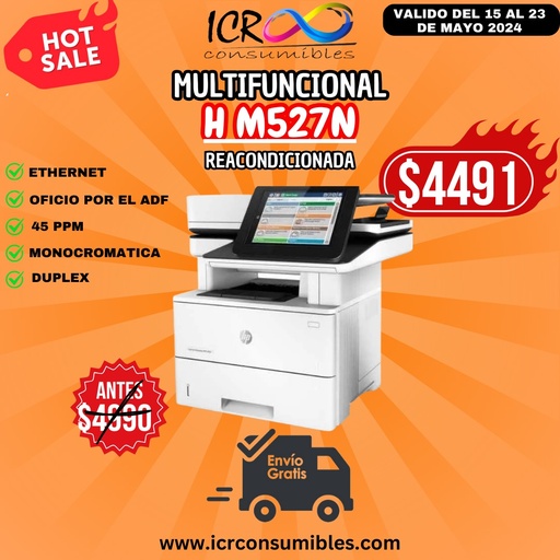 Multifuncional Reacond Hp M527n Ethernet Oficio Duplex automatico