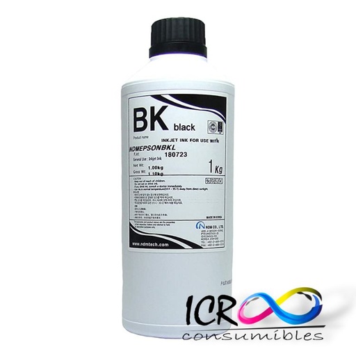 [TINTABA] Litro de Tinta Base Agua Bk para Eps NDM